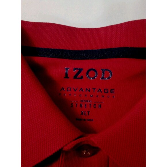 Men's Izod Advantage Stretch‎ Red Short Sleeve Polo Size XLT - Picture 4 of 10